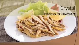  Presentation with shrimp - Slides having fried shrimp background and a yellow colored foreground