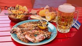  Presentation with cajun - Cool new presentation theme with fried shrimps and other cajun backdrop and a red colored foreground