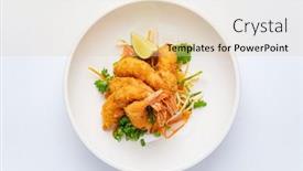  Presentation with shrimps - Audience pleasing slide deck consisting of fried-shrimps-tempura-with-fresh backdrop and a lemonade colored foreground
