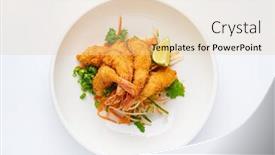  Presentation with shrimps - Audience pleasing slide deck consisting of fried-shrimps-tempura-with-fresh backdrop and a lemonade colored foreground
