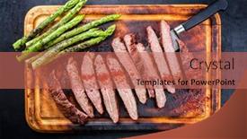  Presentation with fish - Slide set consisting of fried-skrei-cod-fish-fillet background and a coral colored foreground