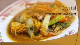  Presentation with market - Theme featuring fried-squid-dish-in-street background and a gold colored foreground