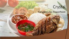  Presentation with food fish - Audience pleasing slide deck consisting of fried tilapia fish and rice backdrop and a lemonade colored foreground