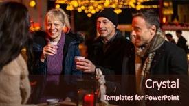  Presentation with croatia zagreb - Theme featuring friend cheering at christmas market background and a wine colored foreground