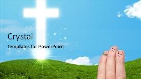  Presentation with faces - PPT layouts with friend christ - happy finger smiley faces background and a light blue colored foreground