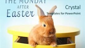  Presentation with bunny - Colorful presentation design enhanced with friend christ - text the monday after easter backdrop and a cool aqua colored foreground