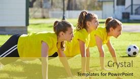  Presentation with teens - Presentation theme consisting of ab green - friend girls teens push up background and a yellow colored foreground