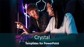  Presentation with club - Presentation theme consisting of friend-of-young-smiling-asian background and a navy blue colored foreground