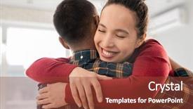  Presentation with psychotherapy - Colorful PPT theme enhanced with friend or groupmate during psychotherapy backdrop and a tawny brown colored foreground