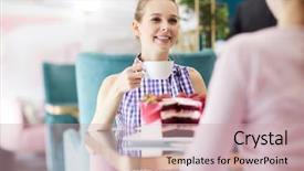  Presentation with young woman diagnosis of sti - PPT theme enhanced with while having red velvet cake background and a soft green colored foreground