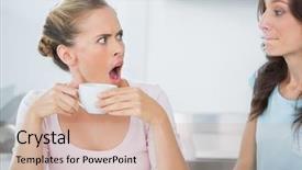  Presentation with tea - Colorful presentation theme enhanced with friend while having tea time backdrop and a  colored foreground