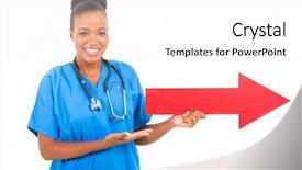  Presentation with children doctor african - Colorful presentation enhanced with friendly african medical doctor pointing backdrop and a white colored foreground