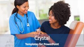  Presentation with african american patient - Cool new slides with friendly african nurse giving patient backdrop and a ocean colored foreground