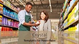  Presentation with understanding customer - Audience pleasing slide deck consisting of friendly-african-seller backdrop and a coral colored foreground