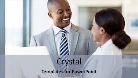  Presentation with principal - Beautiful slide deck featuring friendly african vehicle dealership principal backdrop and a light blue colored foreground