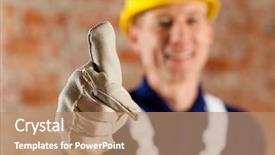  Presentation with friendly - Theme having friendly and reliable construction worker background and a coral colored foreground