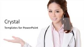 Presentation with doctor asian - Theme having friendly asian doctor woman introduce background and a  colored foreground