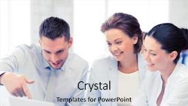  Presentation with team discussion - Amazing PPT theme having friendly business team having discussion backdrop and a lemonade colored foreground