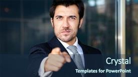  Presentation with friendly - Amazing slide deck having envolvment project - friendly businessman pointing his finger backdrop and a navy blue colored foreground