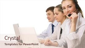  Presentation with hospital customer service - Audience pleasing slide deck consisting of friendly customer service consultants working backdrop and a lemonade colored foreground