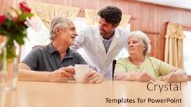  Presentation with nursing - Slide set enhanced with friendly-doctor-talking-to-senior background and a lemonade colored foreground