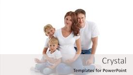  Presentation with pregnant mother - PPT layouts consisting of friendly-family-young-pregnant-woman background and a light gray colored foreground