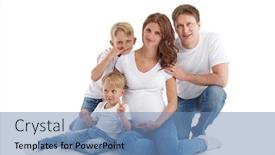  Presentation with pregnant mother - Audience pleasing slide deck consisting of friendly-family-young-pregnant-woman backdrop and a teal colored foreground