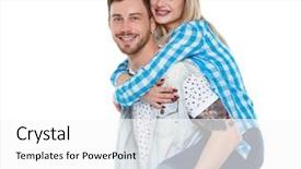  Presentation with amsterdam historical beautiful view - PPT layouts enhanced with friendly girl and guy together background and a white colored foreground