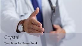  Presentation with friendly - Amazing slide deck having friendly-male-doctor-with-open backdrop and a light blue colored foreground