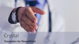  Presentation with friendly - Colorful PPT theme enhanced with friendly-male-doctor-with-open backdrop and a light blue colored foreground