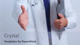  Presentation with friendly - Presentation design enhanced with friendly-male-doctor-with-open background and a light blue colored foreground