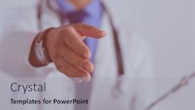  Presentation with friendly - PPT theme with friendly-male-doctor-with-open background and a light gray colored foreground