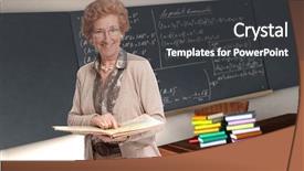  Presentation with math book - Presentation theme enhanced with friendly mature teacher pointing background and a dark gray colored foreground