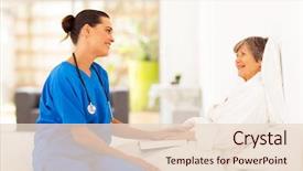  Presentation with friendly - Beautiful PPT layouts featuring friendly nurse visiting recovering senior backdrop and a lemonade colored foreground