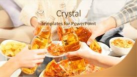  Presentation with pizza - PPT layouts consisting of friendly party with hot pizza background and a  colored foreground