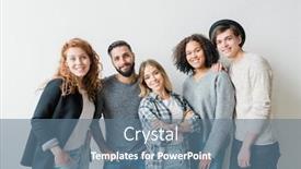  Presentation with friendly - Presentation enhanced with friendly smiling guys and girls in casualwear standing by white wall in front of camera and looking at you background and a ocean colored foreground