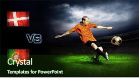  Presentation with denmark - Amazing presentation design having friendly soccer match between denmark backdrop and a tawny brown colored foreground