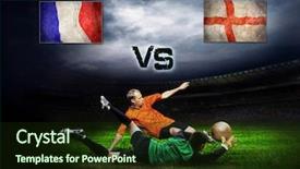  Presentation with friendly - PPT layouts enhanced with friendly soccer match between france background and a wine colored foreground