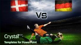  Presentation with denmark - Cool new presentation design with friendly soccer match between germany backdrop and a wine colored foreground