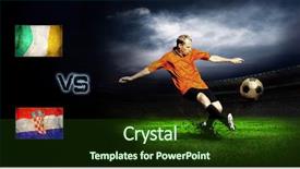  Presentation with ireland - PPT theme featuring friendly soccer match between ireland background and a  colored foreground