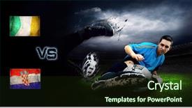  Presentation with soccer formation - Slide deck enhanced with friendly soccer match between ireland background and a  colored foreground