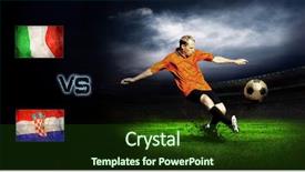  Presentation with italia - Beautiful presentation design featuring friendly soccer match between italia backdrop and a tawny brown colored foreground