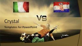  Presentation with soccer coaching - Slides consisting of friendly soccer match between italy background and a yellow colored foreground