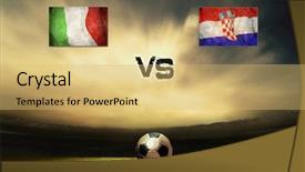  Presentation with friendly - Audience pleasing presentation consisting of friendly soccer match between italy backdrop and a yellow colored foreground