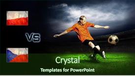  Presentation with poland - Audience pleasing presentation theme consisting of friendly soccer match between poland backdrop and a  colored foreground