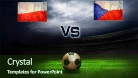  Presentation with poland - Beautiful slide deck featuring friendly soccer match between poland backdrop and a tawny brown colored foreground