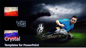  Presentation with poland - Beautiful slides featuring friendly soccer match between poland backdrop and a wine colored foreground