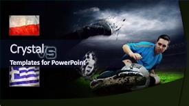  Presentation with poland - Cool new theme with friendly soccer match between poland backdrop and a navy blue colored foreground