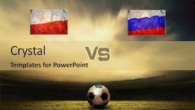  Presentation with soccer awards - Audience pleasing PPT layouts consisting of friendly soccer match between poland backdrop and a yellow colored foreground