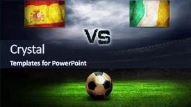  Presentation with friendly - PPT theme having friendly soccer match between spain background and a  colored foreground